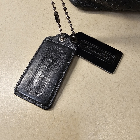 COACH Black Textured Satchel - Picture 10 of 12